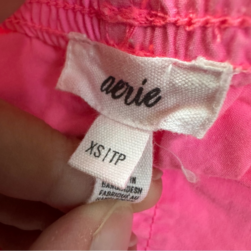 Aerie Baggy Cargo Skater Pants Coral Sun Pink Women’s XS 100% Cotton - Picture 3 of 15